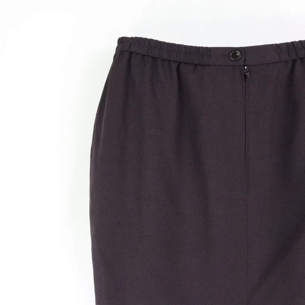 Knee Length Black Skirt Lined Straight‎ Womens Size 14 Stretch Waist Plaza South